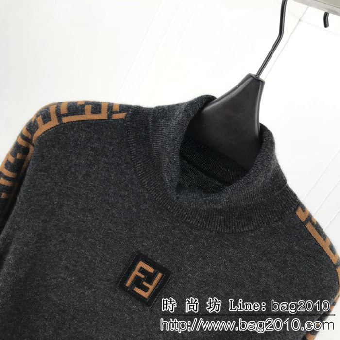 FENDI芬迪 高版本 18ss秋冬新款 舒適柔軟 高領羊毛衫 FF系列 100%羊毛面料 ydi2324